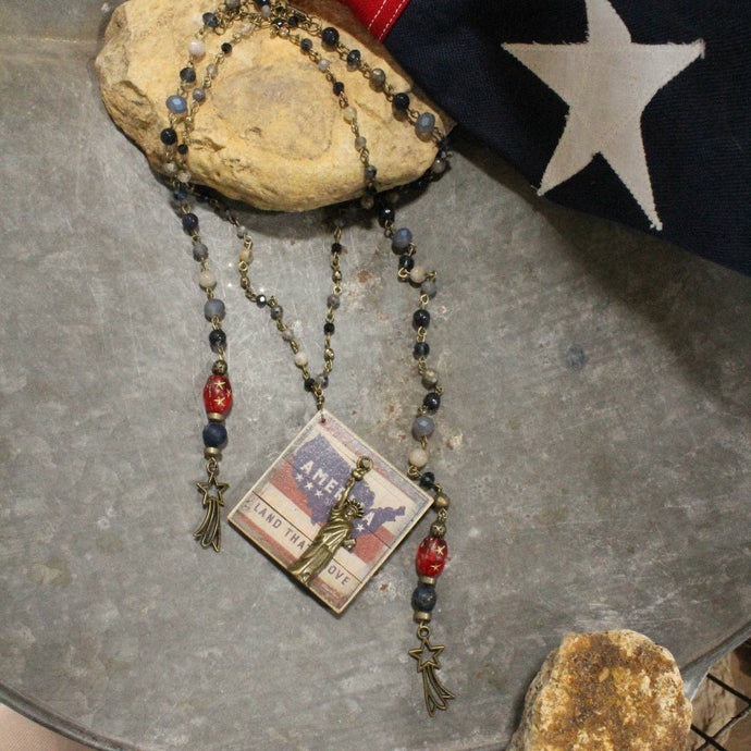 Primitive Peddler Land That I Love Layered Lariet Necklace
