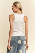 White Rhinestone Lace Trim Sleeveless Davi & Dani Tank Top