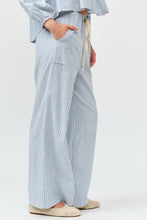 Light Blue Striped Wide Pants