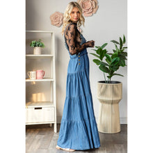 Med Wash Embroidered Strap Flowy Veveret overalls