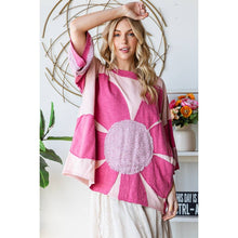 Pink Washed Daisy Patchwork Oversized Oli+Hali Top