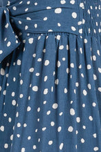 Denim Off White Woven Dot Waist Bow Tie Pants