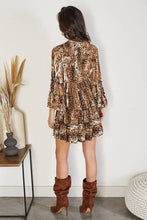 Camel Animal Print Baby Doll Venti Dress
