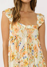 Ivory Coral Tiered Ruffle Maxi Dress