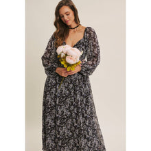 Black Multi Stunner Twisted Front Floral Midi Dress