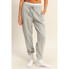 Heather Grey Mid-Rise Drawstring Jogger Pants