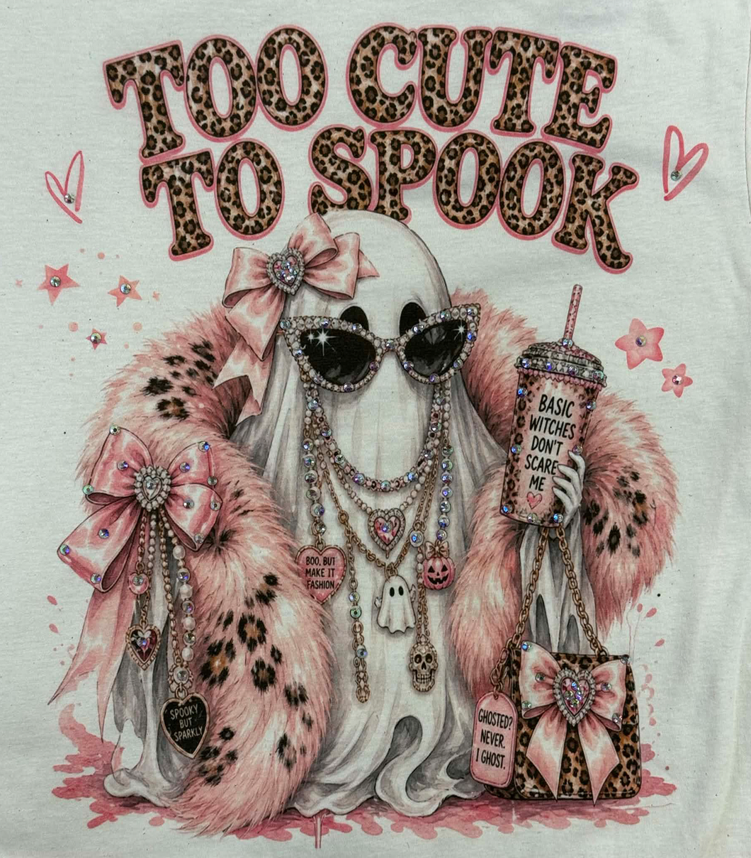 Natural Too Cute to Spook Fashion Ghost Tee
