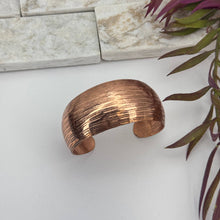 Handcrafted  Ridged Horizon Copper Cuff