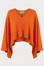 Orange Structured Crepe Asymmetrical Poncho Top