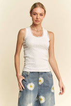 White Rhinestone Lace Trim Sleeveless Davi & Dani Tank Top