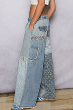 Denim Multi Lace-overlay waistband detail contrast denim woven POL pants