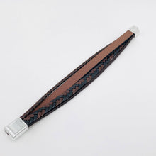 Handmade Leather Cross Men's Magnetic Buckle Bracelet