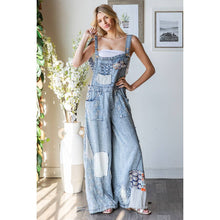 Denim Washed Multi Patchwork Tencel Oli+Hali Overalls