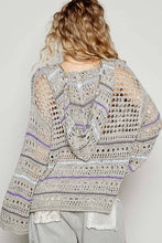 Olive Multi V-neck long sleeve stripe thin sweater hoodie POL top