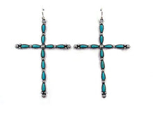 Turquoise Western Turquoise Cross Earring