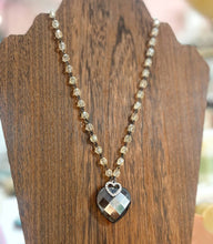 Soldered Crystal Heart Vintage Crystal Beaded Chain Necklace