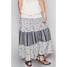 Natural Multi Adjustable waistband floral print POL skirt
