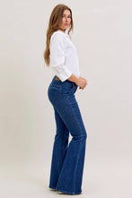 Dark High Waist Flare With Patch Pockets Judy Blue Jeans