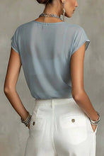 Grey Floral Sheer Round Neck T-Shirt