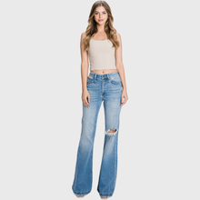 Medium Distressed Super High Rise 70's  Flare Jeans