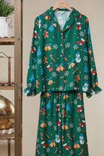 Green Floral Print Button-Up Cardigan Loungewear