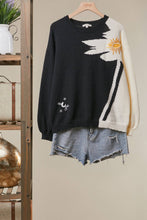 Black Ivory Contrast Graphic Knit Sweater