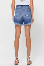 Harmonious High Rise Side Slit Frayed Hem Vervet Shorts