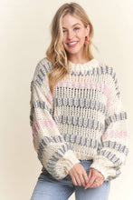 Ivory Multi Drop Shoulder Chunky Knit Sweater