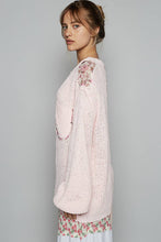 Pink Blush Round neck solid pocket thin sweater POL top