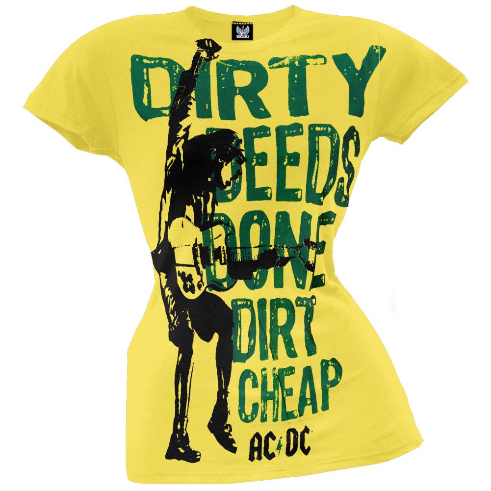 AC/DC - Dirty Deeds Strumming Women's Juniors T Shirt: MD
