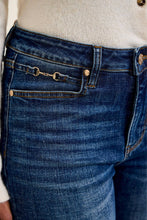 Dark Mid Rise DAISY Bootcut w/ Harness Trim DK Sunset Ride Judy Blue Jeans
