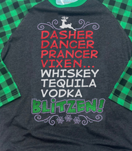 Dasher Dance Prancer Vixen... Blitzen Rhinestone Tee : M