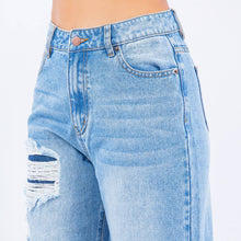 Medium Blue Wide Leg Released Hem Jeans