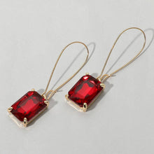 Lavender Emerald Cut Stone Dangle Evening Earrings