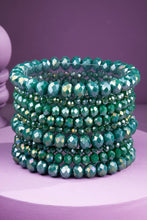 Glass Bead 9 Set Bracelet: JBK-MIDNIGHT LUXE