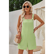 Green Sleeveless Jacquard Adjustable Strap Romper