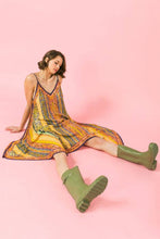 Rust Multi printed woven hanky dress
