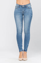 Medium Pin Tacked Skinny Judy Blue Jeans