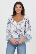 Long Flare Sleeve Smocked Top