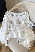 White Crochet Open-Front Cardigan
