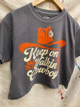 Charcoal Walk On Cowboy Relaxed Crop T-shirt