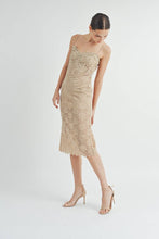 Nude Corset Lace Bustier Midi Dress