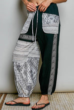 Black Double Gauze Embroidery Adjustable Drawstring POL Jogger Pants