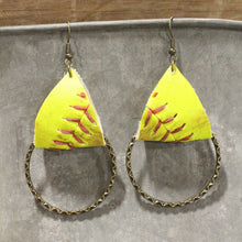 Leather & Thread Softball Earrings