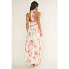 Pink Halter Ruffle Elegance Maxi Dress