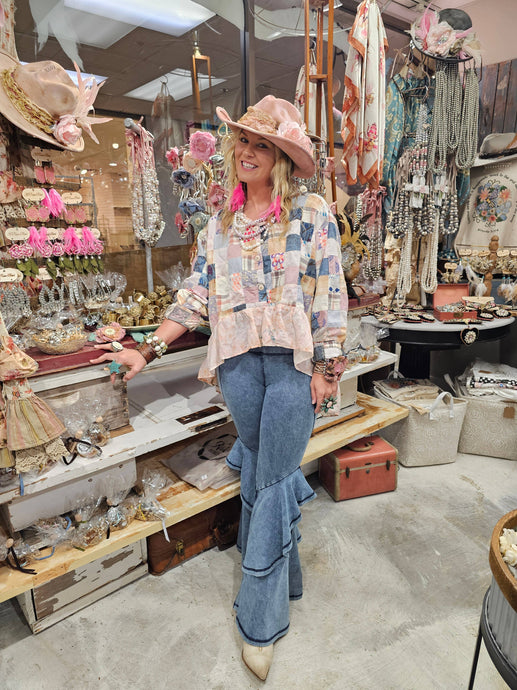 Hand Patched Princess Rare Bird Top