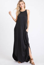 Black Solid Maxi Dress