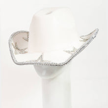 Rhinestone Stars Studded Cowboy Hat: Fuchsia