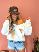 White If Im The Problem Off Shoulder Graphic Crewneck