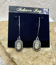 Boho Silver Druzy Charm Earring